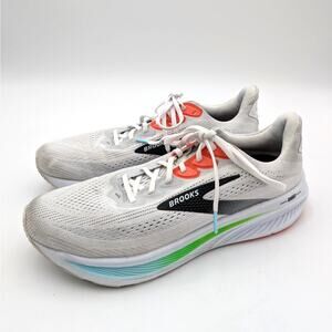 Brooks Ghost 17 Running Shoes Men's White/Pink Clay/Gecko Size US12 EU46